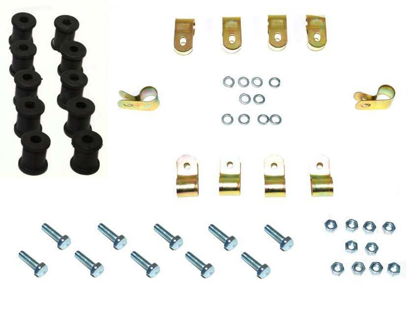 LRC2339 - Brake and Fuel Pipe Clip and Grommet Kit for Land Rover Series 2, 2A & 3 - Contains 10 Grommets, Clips, Bolts, Washers and Nuts Image 1