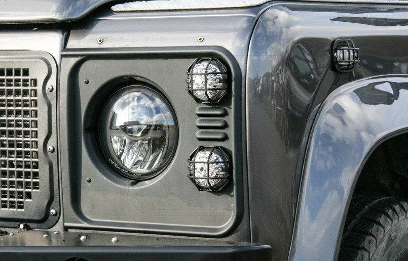NASGQ-FH14-VAPB - Type Q Lamp Guard Kit for Land Rover Defender by Nakatanenga - 14 Lamp Front and Rear Kit - Stainless Steel and Powder Coated Image 3