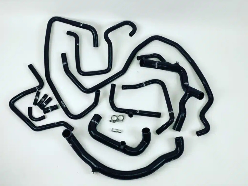 ASH32-LHD-BLK - Defender TD5 Silicone Coolant Hose Kit in Black - By Allisport - For 15P Engine - Fits 2002 Onwards (Left Hand Drive) Image 1