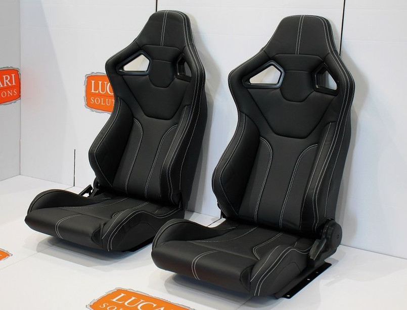 LRI1168 - Pair of RXI High Base White Stitch Front Seats for LAND ROVER DEFENDER 90/110 Image 1
