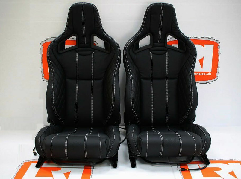 LRI1103 - Pair of Full Leather RECARO Front Seats with Tip Up Bases for LAND ROVER DEFENDER Image 6