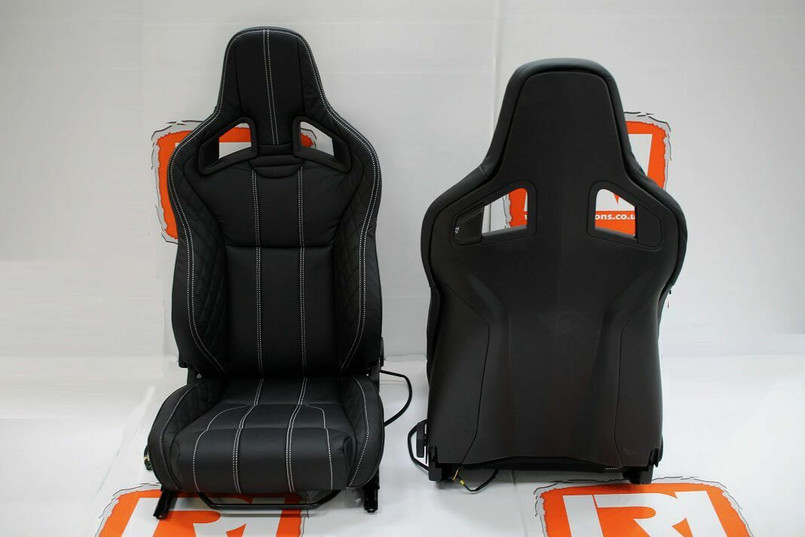 LRI1103 - Pair of Full Leather RECARO Front Seats with Tip Up Bases for LAND ROVER DEFENDER Image 16