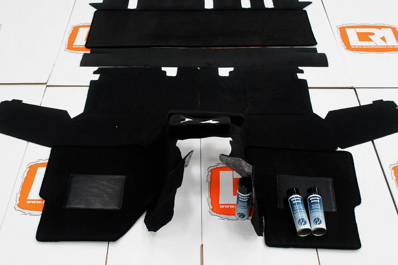 LRI2086 - LHD TDCI 7 Seat Full Black Carpet Mat Set for Defender Puma 110 Image 8