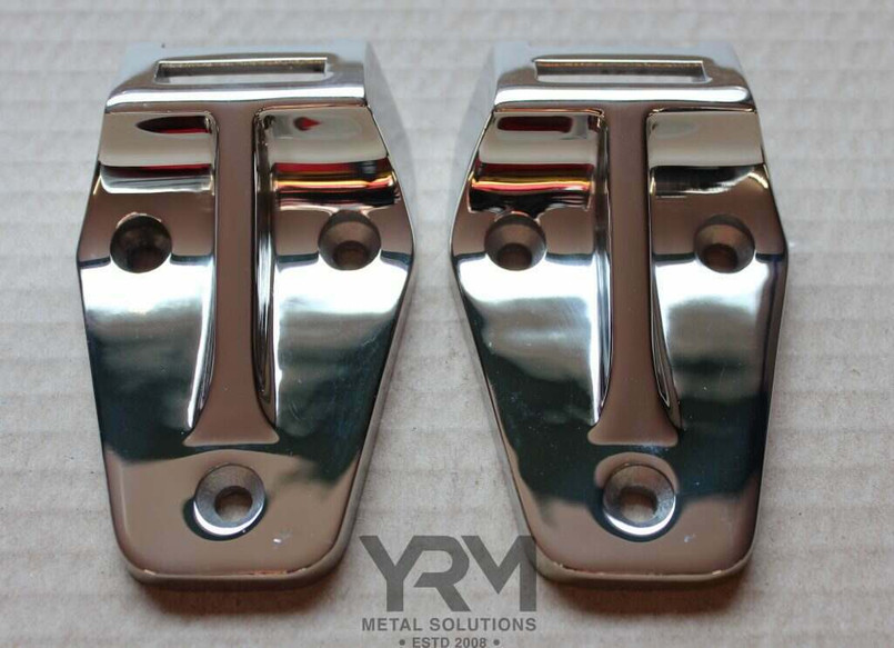 YRM153 - Stainless Steel Bonnet Hinge Kit - For Land Rover Defender - Manufactured by YRM Metal - Comes as a Pair Image 1
