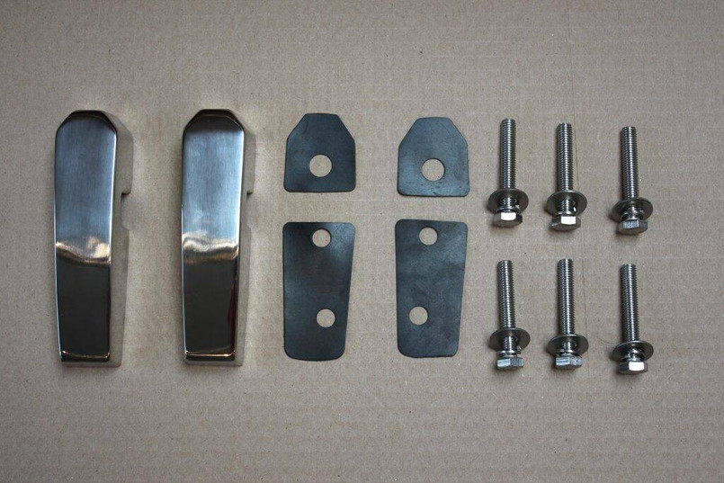 YRM154 - Stainless Steel Windscreen Hinge Kit - For Land Rover Defender - Manufactured by YRM Metal - Comes as a Kit with Fixings Image 1