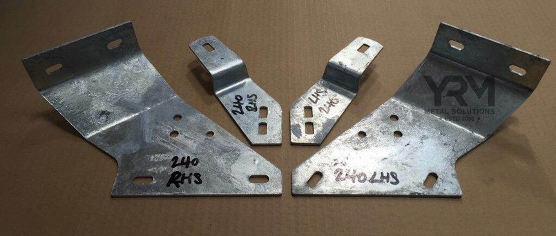YRM240 - Heavy Duty Galvanised Bulkhead to Chassis Brackets - Comes as a Pair for Land Rover Defender - Manufactured by YRM Metal Image 1