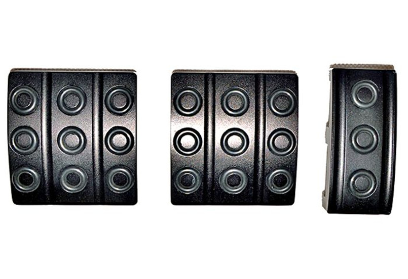 LRC2488 - Aluminium Pedal Cover in Black by Optimill for Land Rover Defender - Fits 1998-2016 - Comes as a Set of Three Image 1