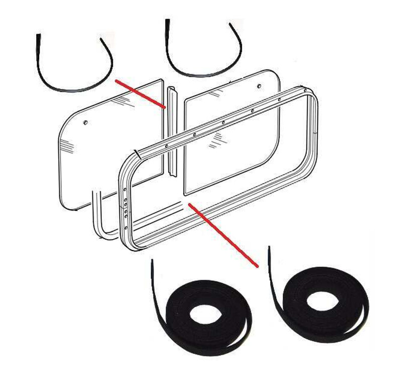 LRC2509 - Window Channel Felt and Seal Kit for Land Rover Defender - For Both Sides Image 1