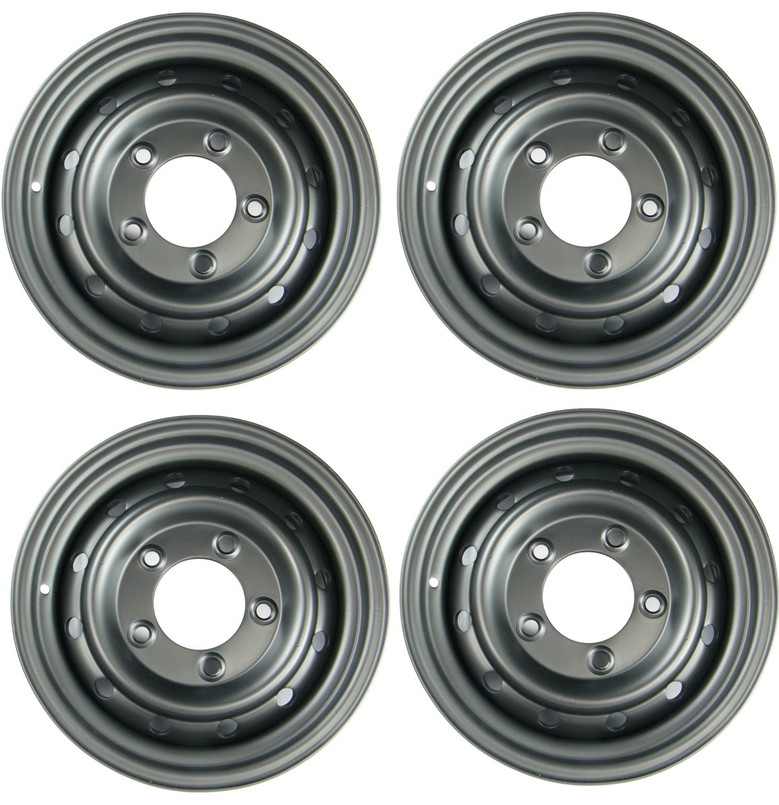 ANR4583PM - Genuine Land Rover Satin Black Steel Wolf Rim Tubeless - 16  X 6.5J - Defender Requires FRC7577 Studs - GENUINE BOXED WHEELS - Set of Four Steel Wheels Image 1