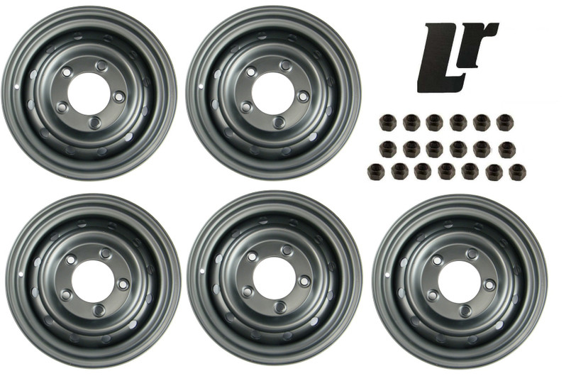 ANR4583PM - Genuine Land Rover Satin Black Steel Wolf Rim Tubeless - 16  X 6.5J - Defender Requires FRC7577 Studs - GENUINE BOXED WHEELS in Singles - Set of Five Steel Wheels with 23 Wheel Nuts Image 1