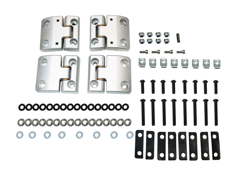 EXT014-27 - Silver Defender Billet Aluminium Front Row Door Hinges - Exmoor Trim Part Image 2