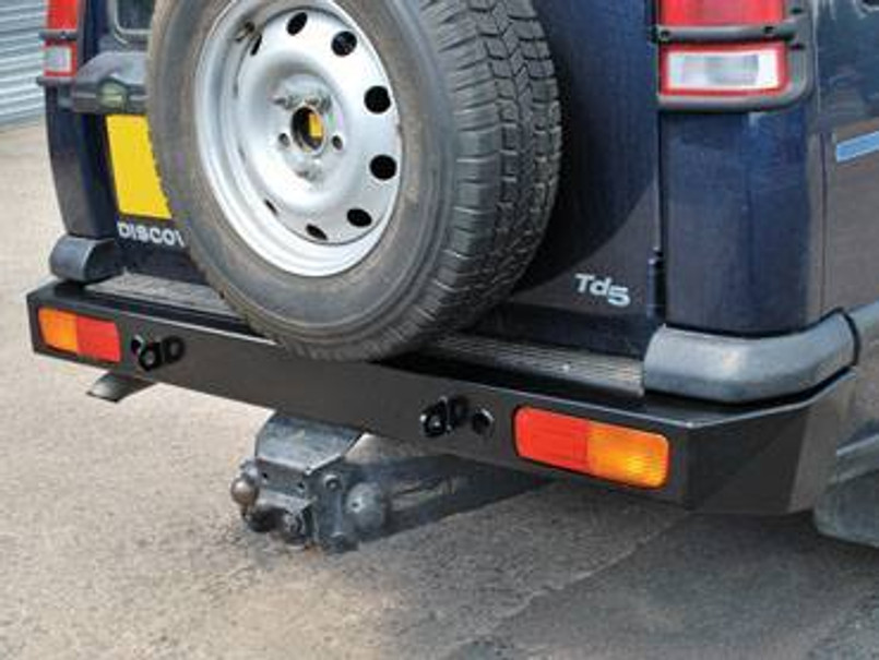 DA5646 - One Piece Heavy Duty Rear Bumper for Land Rover Discovery 2 - Comes in Black in 4mm Steel Image 1