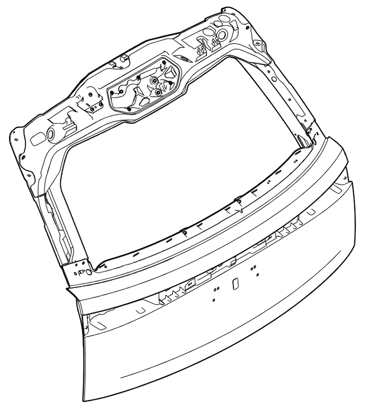 LR174097 - Upper Tailgate Complete - Range Rover L460 2022 Onwards - Genuine Land Rover Product Image 1
