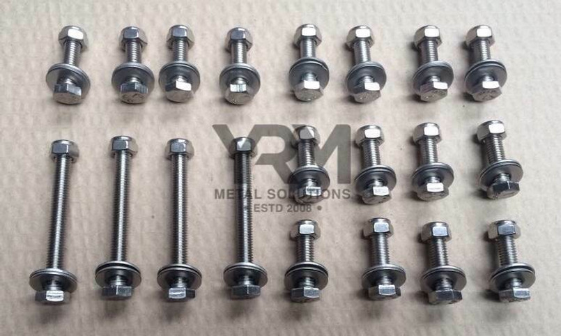 YRM1036A - Stainless Steel Fixing Kit - Chassis to Mid Crossmember on Land Rover Defender (1984-2006) - By YRM Metal Image 1