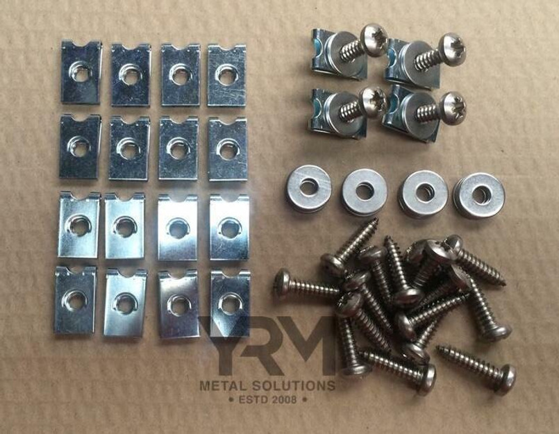 YRM1048 - Pack of 20 Stainless Steel Floor Plate Screws and Captive U Speed Clips - For Land Rover Series and Defender - By YRM Metal Image 1