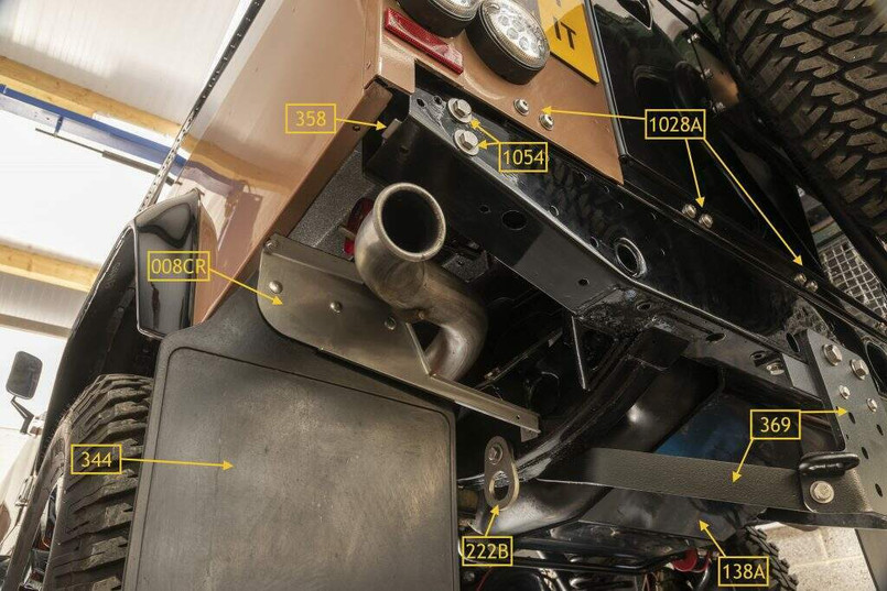 YRM1054 - Stainless Steel Rear Seat Belt and Step to Crossmember Fixing Kit - For Land Rover Defender - By YRM Metal Image 2