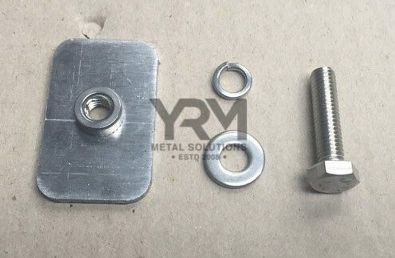 1079 - Aluminium Plate and Stainless Steel Fixing Kit for Roof Assembly - For Land Rover Defender - By YRM Metal Image 1