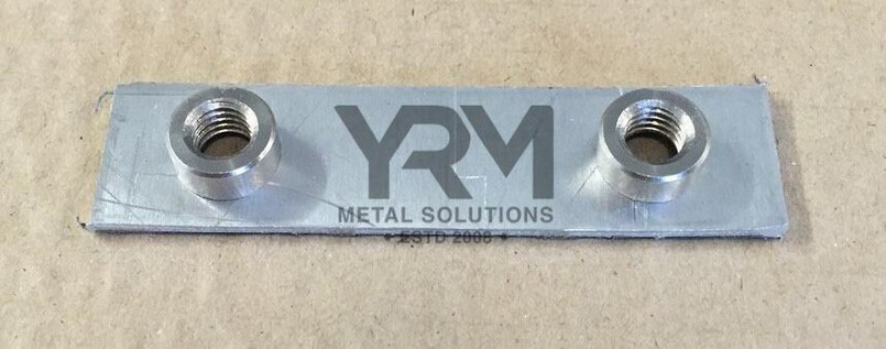 1080 - Aluminium Plate and Stainless Steel Fixing for 2nd Row Door Hinge - For Land Rover Defender - By YRM Metal Image 1