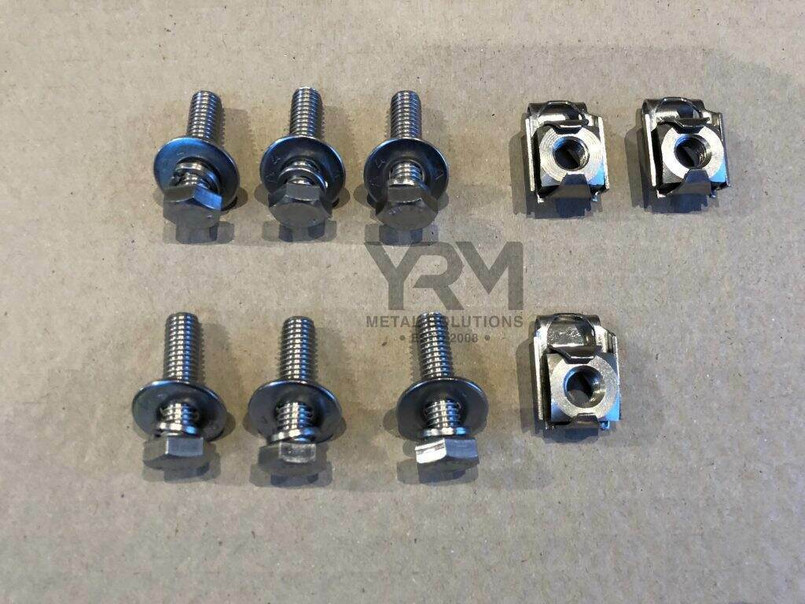 1098 - Stainless Steel 2nd Row Seat Chassis Bracket Fixing Kit - For Land Rover Defender from 2007 - By YRM Metal Image 1