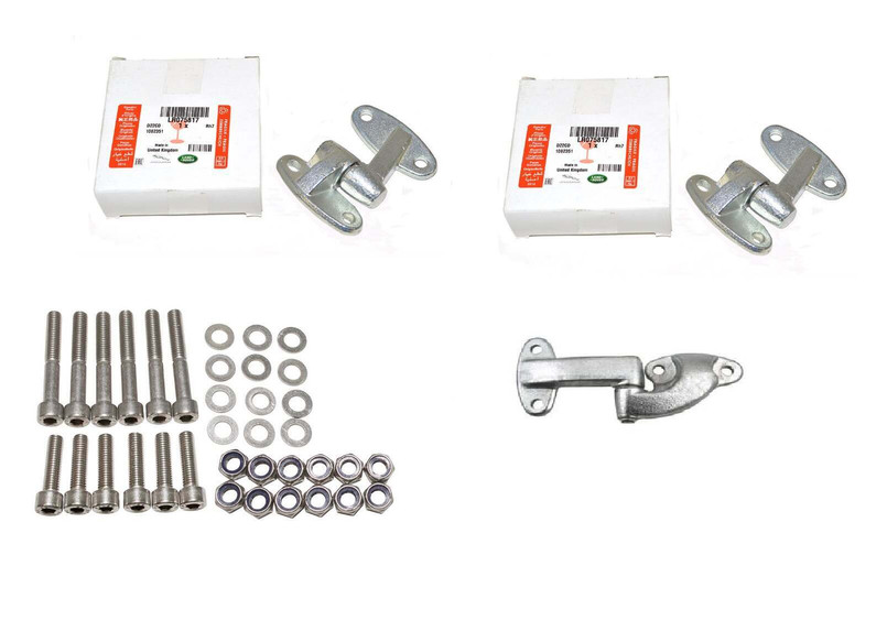 thumbnail image 2 of Land Rover Defender Rear Door Hinge Kit - Complete With Stainless Steel Nuts & Bolts DA1240 2 of 6