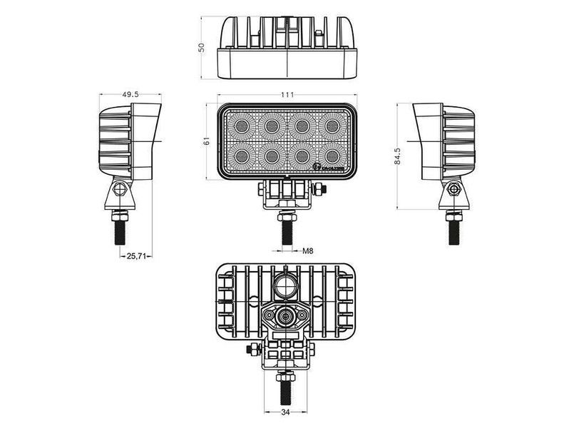 DA3348 - 32W LED Flood Light for Land Rover Vehicles - 32 x 1w Osram LEDS - 111mm x 61m Image 5