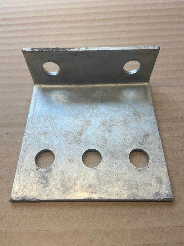 422 - Heavy Duty Galvanised Outer Bracket for Floor Panel on Tub for Hi-Cap Land Rover Defender - Fits Either Side - By YRM Metal Image 2