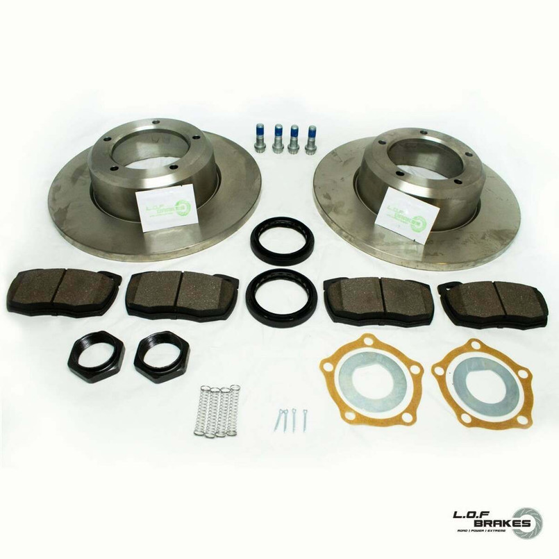 LRC9730 - LOF ROAD Spec Front Brake Kit with SOLID Brake Discs - Defender 90/110/130 (1991-2016) Image 1
