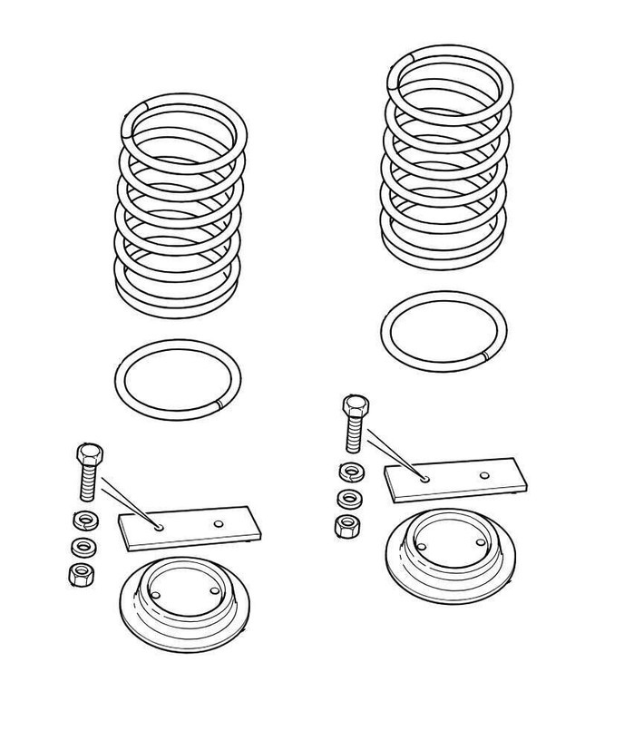 LRC2646 - Rear Coil Spring Kit for Land Rover Defender 90 - 1987-2016 - Full Kit Including Seat Spring, Retainers and Fittings Image 1