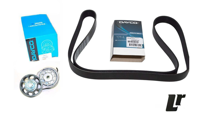 LRC2782 - Dayco Branded Fan Belt Tensioner and Serpentine Belt for Discovery 300TDI - Fits from MA163104 - For Fan Belt, Alternator Belt and PAS Belt Image 1