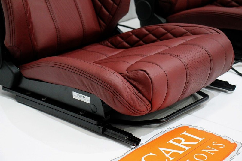 LRI1181 - Heated Recaro Leather Seats in Burgundy with Tip Up Bases for Land Rover Defender by Lucari Image 2