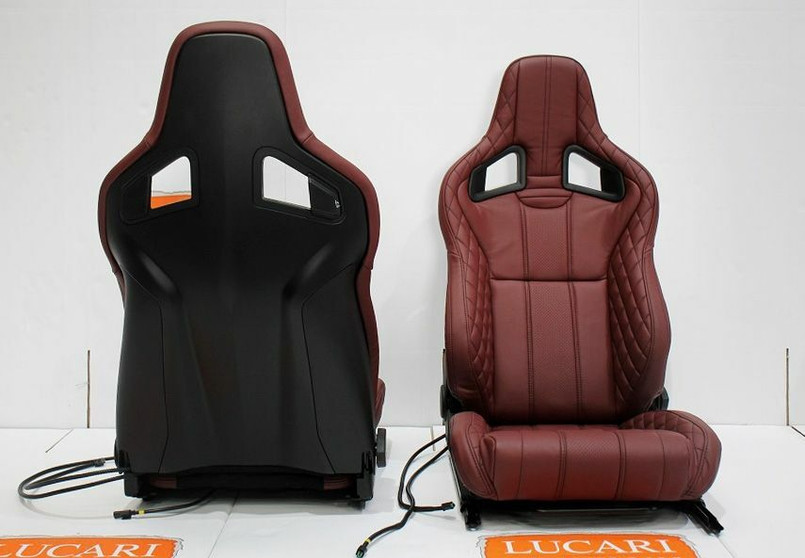 LRI1181 - Heated Recaro Leather Seats in Burgundy with Tip Up Bases for Land Rover Defender by Lucari Image 8