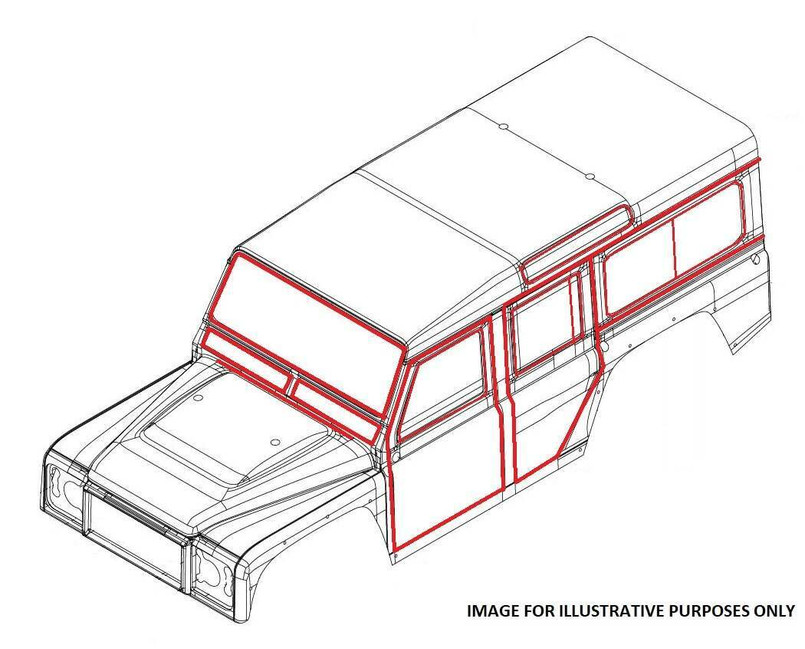 LRC9977 - Full Set of Body Seals for Defender 110 CSW 1993-2005 Image 1