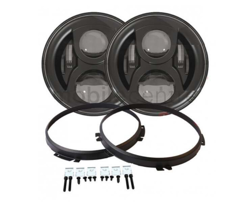 11DEUBSET - J W Speaker LED Headlamp for Land Rover Defender - Dual Burn LED in Black - 8700 EVO 2 - For Left Hand Drive Vehicles Image 1