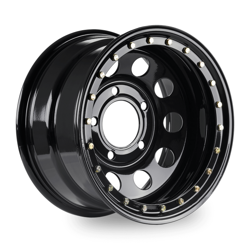 S1795165BLKIMMOD - Imitation Beadlock Steel Wheel 17" x 9" ET-25 Black - Defender, Range Rover Classic and Discovery Image 1