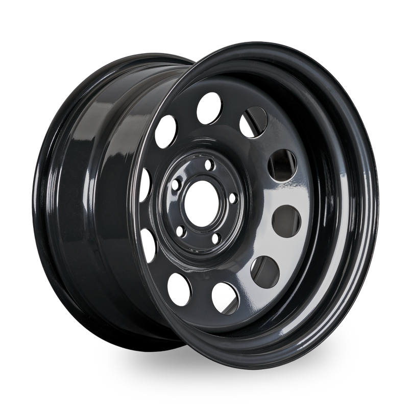 S17512025TGBLMO - Modular Steel Wheel 17" x 9" ET-25 Black - Discovery 2 and P38 Range Rover Image 1