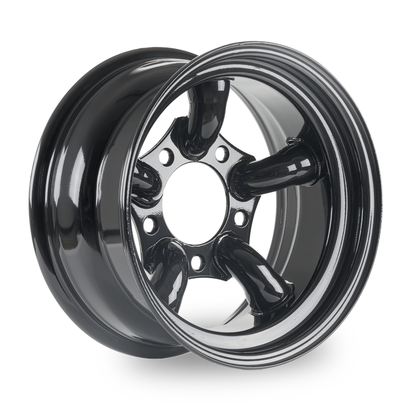 S16516535CHASTE - 5 Spoke Challenger Steel Wheel 16" x 8" ET-35 Black - Land Rover Defender, Discovery 1 and Range Rover Classic Image 1