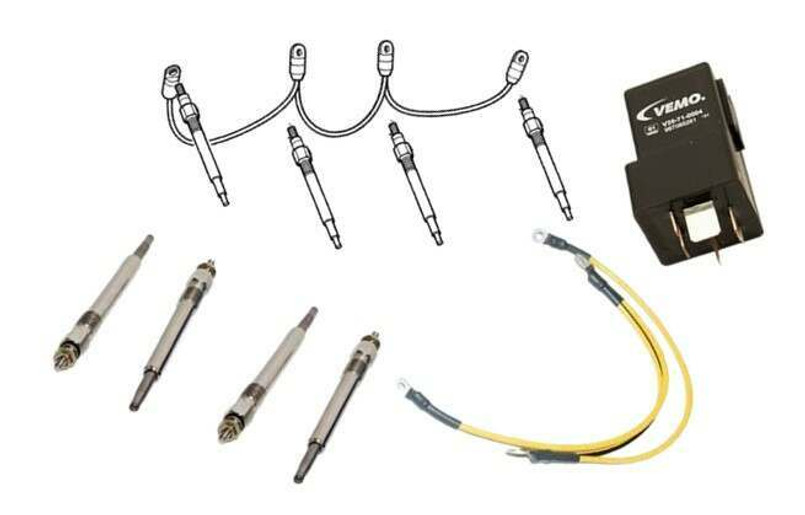 LRC10012 - Heater Plug Kit for 200TDi and 300TDi - Includes Wiring and Relay - Land Rover Defender, Discovery 1 and Range Rover Classic Image 1