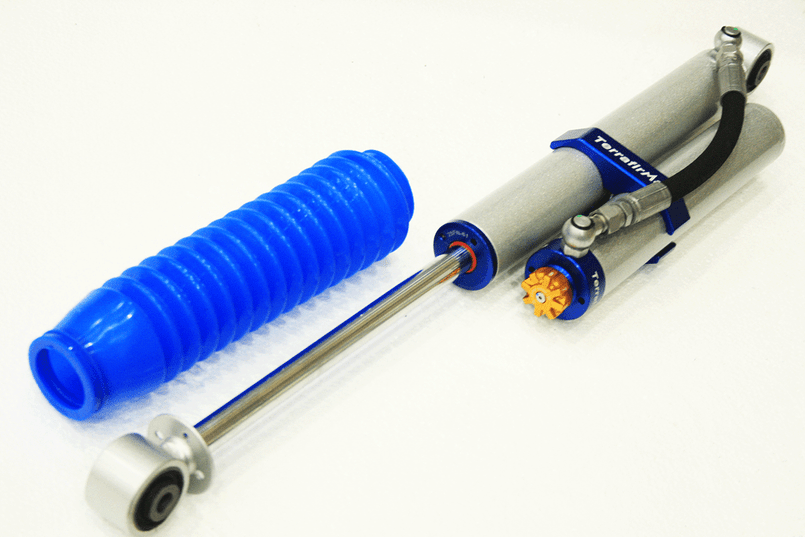 TF485RH - Terrafirma Rear Right Hand Shock Absorber +5" Lift Remote Reservoir 8 Stage Adjustable - Land Rover Discovery 2 Image 1