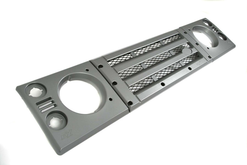KBX3711 - Defender Grille and Headlamp Surrounds - KBX Facelift Kit - Corris Grey with Standard Black Mesh Image 1