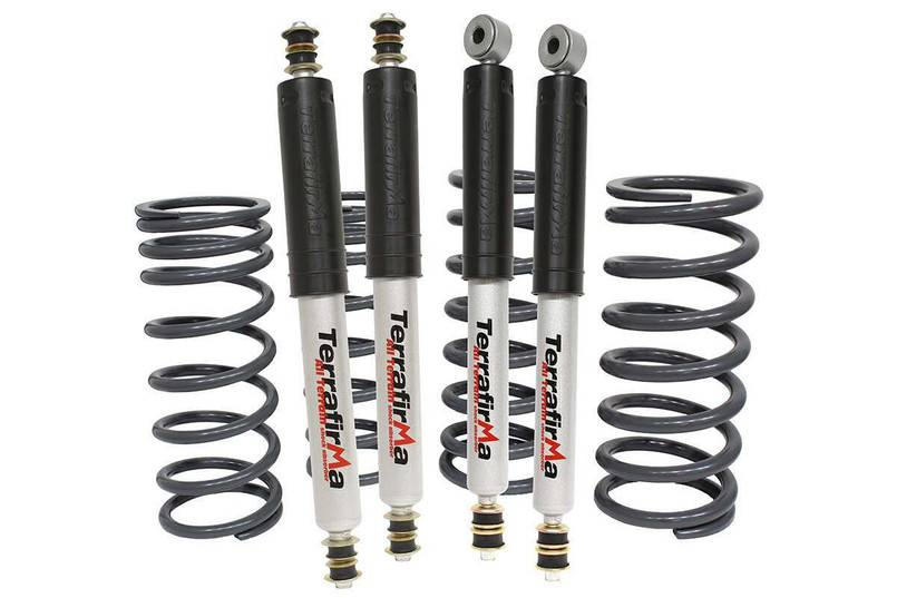 TF189 - All Terrain Shock Absorber and Coil Spring Suspension Kit - Standard Height - Land Rover Defender 110 & 130 - 1983-2016 - Terrafirma Image 1