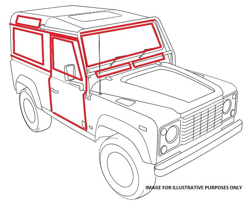 LRC10100 - Full Set of Body Seals for Land Rover Defender 90 CSW - 2005-2016 Image 1