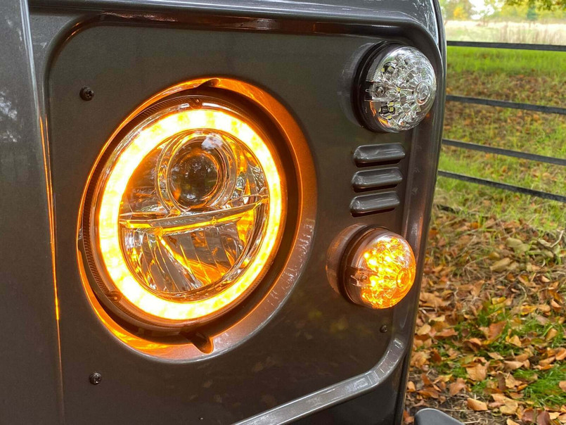 S7199LED - Pair of Black LED Headlamps with DRL/Indicator by Wipac - EURO / Left Hand Drive - Land Rover Defender Image 1