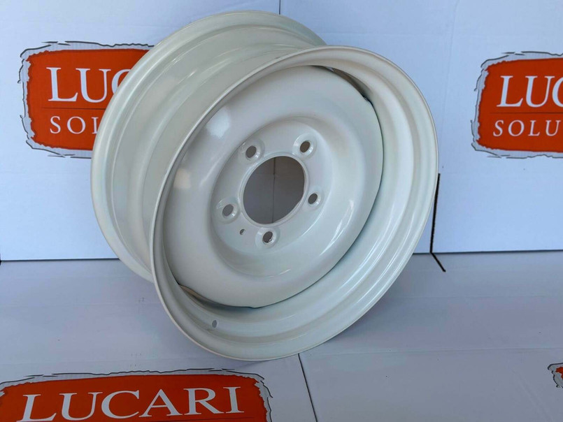 CLASSIC18W - 18" x 8" Classic Steel Wheel - White - by Lucari Image 1