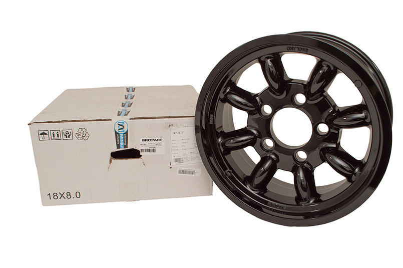DA3786 - Minilite Alloy Wheel - 8x18" - Black - Iconic Genuine Minilite Wheels now available for Land Rovers Image 2