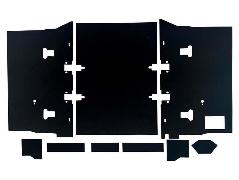 DA4915 - Rear Carpet Set - Land Rover Defender 90 with Forward Facing Seats and Cut Away Arches. Image 1