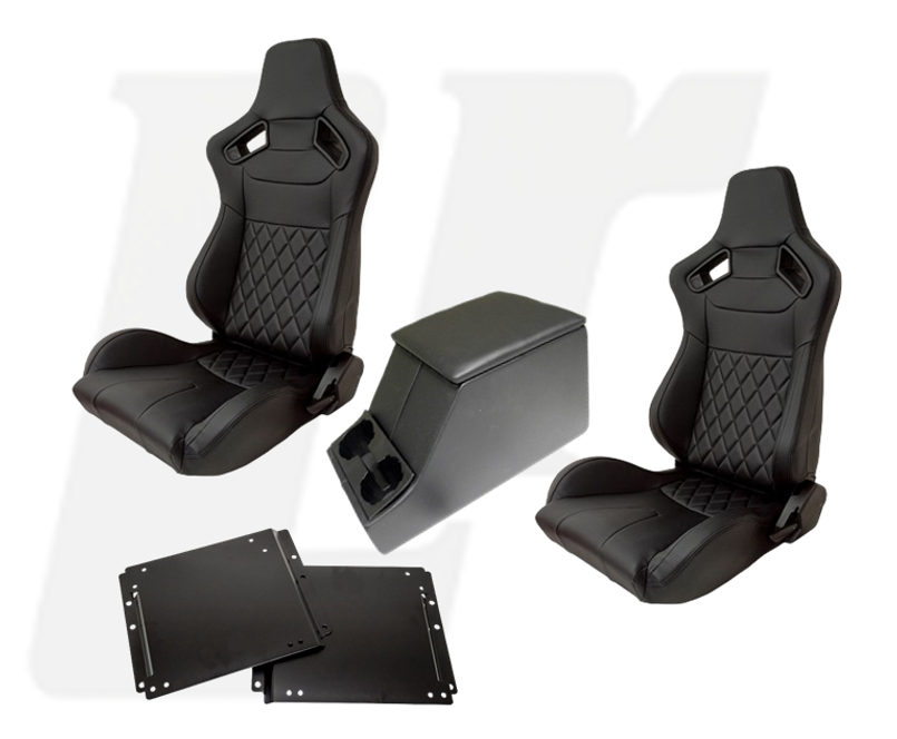 LRC10430 - Pair of Sport Seats and Cubby Box Set - Land Rover Defender 1987-2016 - exclusive to LR Parts Image 1