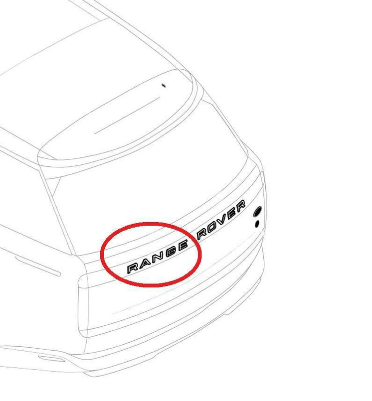 LR154573 - Rear Name Plate - spells "RANGE" - Atlas - Genuine Land Rover Product Image 1