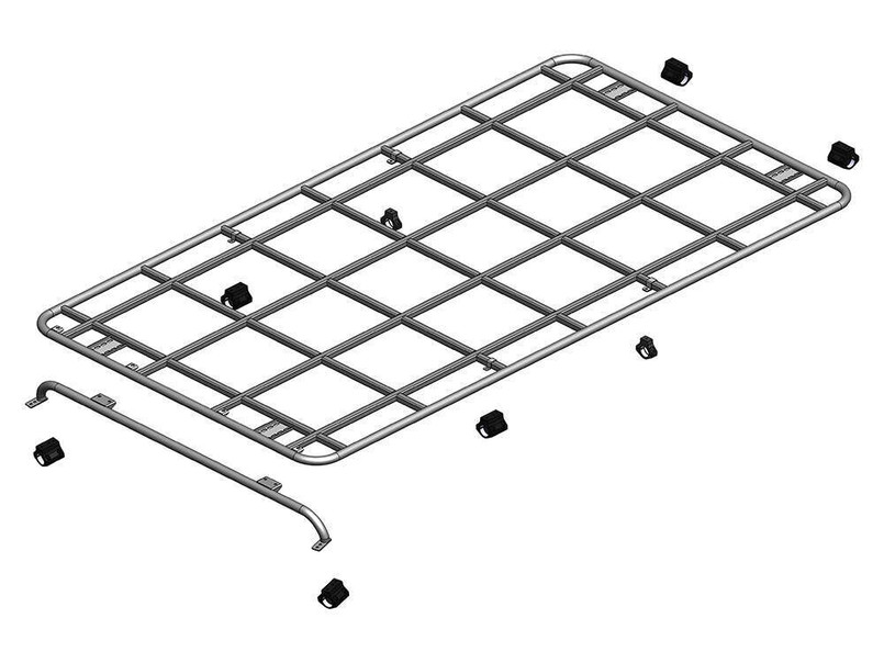 DA3817 - Safety Devices Explorer Roof Rack - Roll Cage Mount - No Luggage Rail - 2.8m x 1.4m - Land Rover Defender 110 Image 1