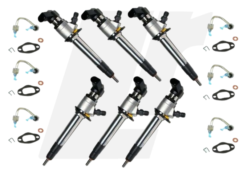 LRC10443 - Set of Six OEM Fuel Injectors with Fitting Kits - 2.7 TDV6 - Range Rover Sport and Land Rover Discovery 3 up to 2007 Image 1