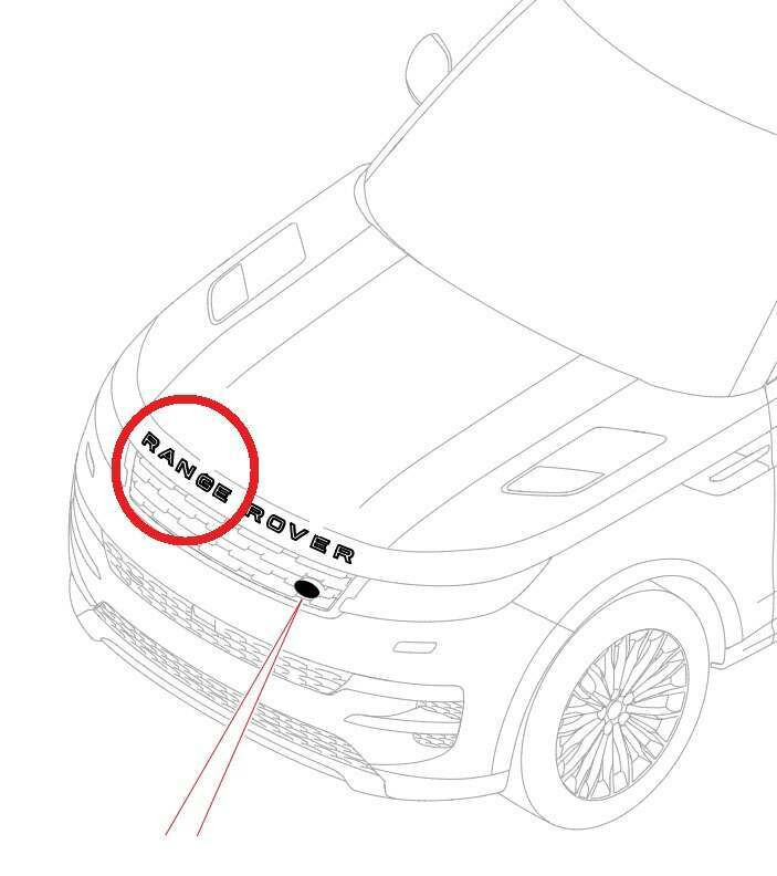 LR184908 - Front Name Plate - spells "RANGE" - Forged Carbon - Genuine Land Rover Product Image 1